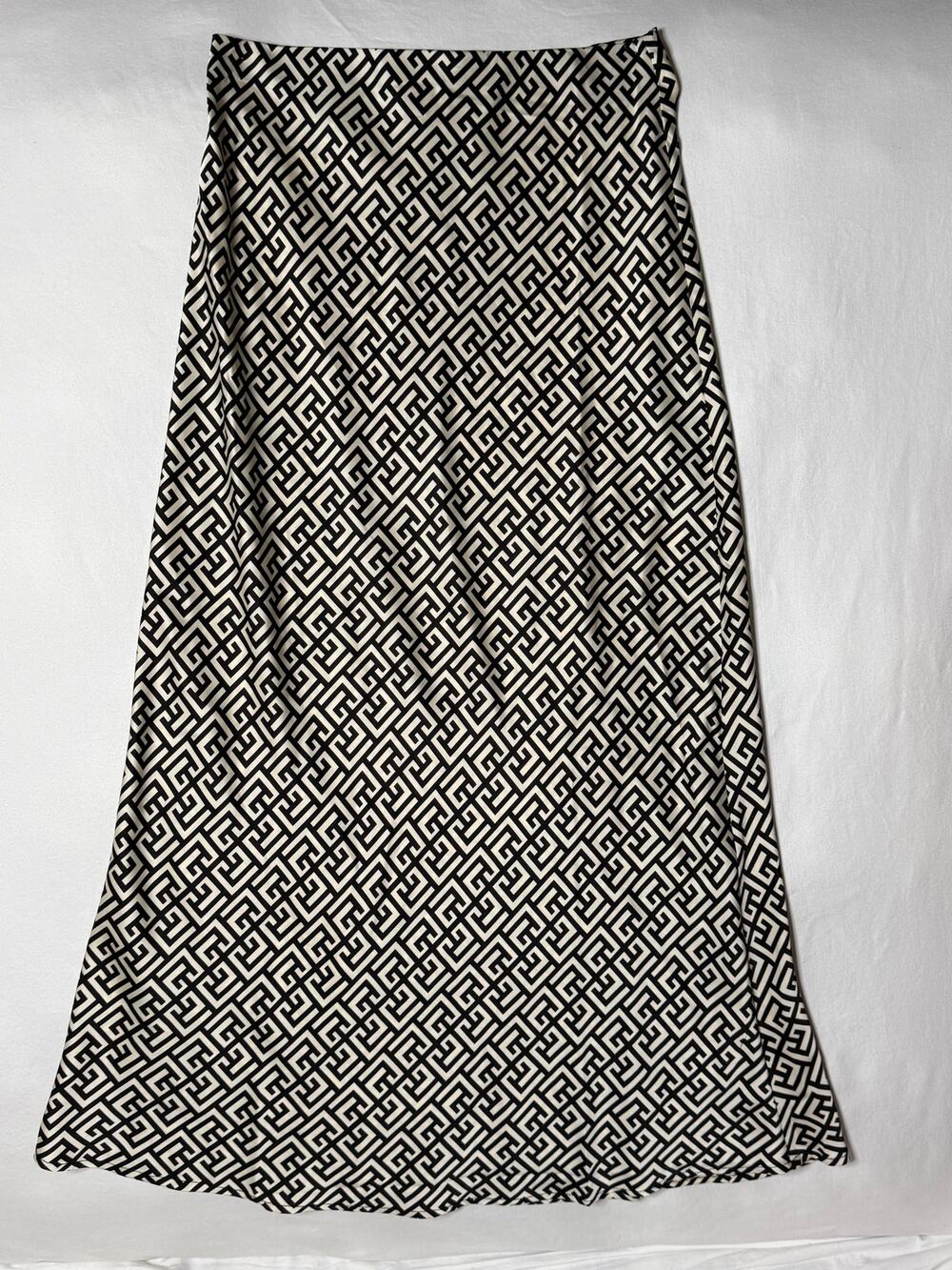 Among The Brave Cleo Geometric Satin Bias Midi Skirt US4 NWT